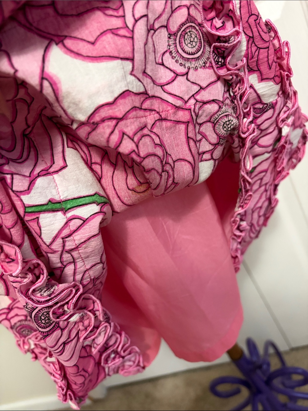 Pink Floral Print Tina Turk Halter Style Dress Size 8 - Picture 10 of 16